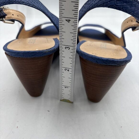 BCBGeneration Iami Snake Peep Toe Wedge Heels Blue Slingback Size 8.5B Women - Picture 7 of 10